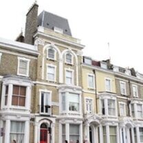 Iconic yellow brick houses in London, England